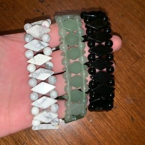 Bundle of 3 stone bracelets